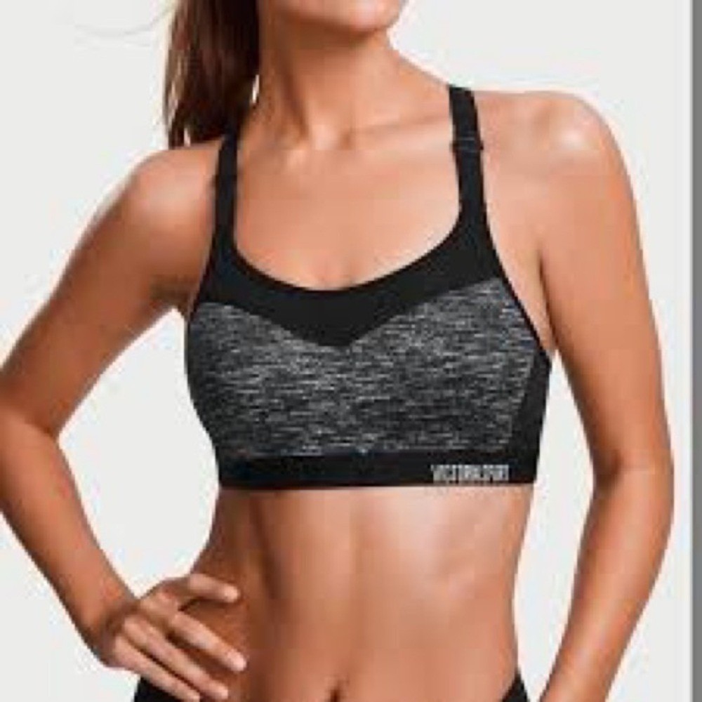 Victoria's Secret Black/Gray Cutout Incredible Sports Bra Racerback